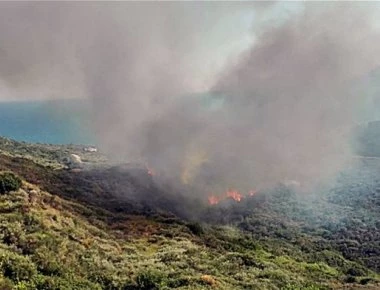 Νέα αναζωπύρωση της φωτιάς στην Πάρο (φώτο)